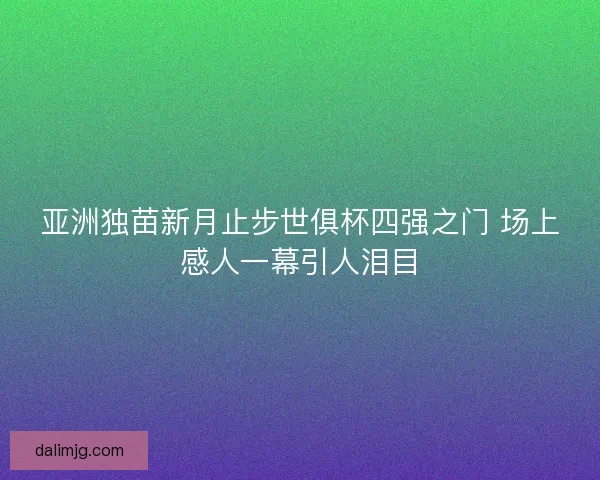 亚洲独苗新月止步世俱杯四强之门 场上感人一幕引人泪目